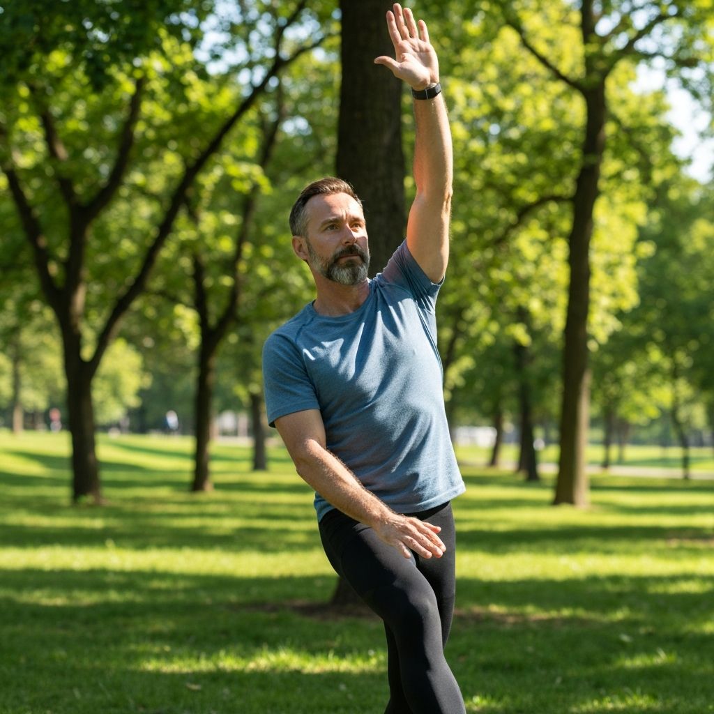 Man doing stretching exercises