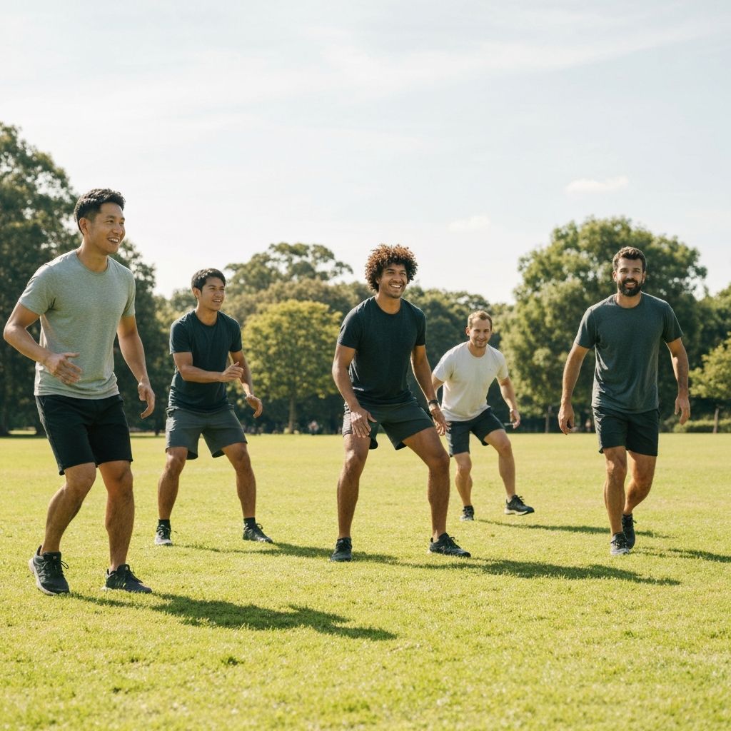 Men engaging in outdoor sports